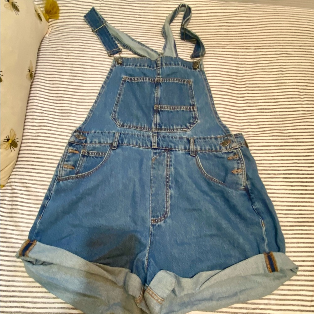 We The Free Blue Jean Shorts Overalls